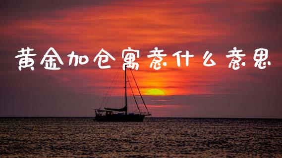 黄金加仓寓意什么意思_https://m.fansifence.com_消费金融_第1张