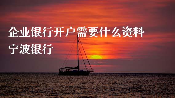 企业银行开户需要什么资料宁波银行_https://m.fansifence.com_个股行情_第1张