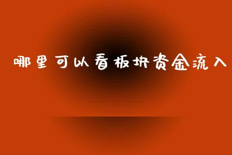 哪里可以看板块资金流入_https://m.fansifence.com_贵金属行情_第1张