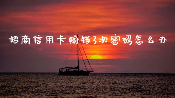 招商信用卡输错3次密码怎么办_https://m.fansifence.com_消费金融_第1张