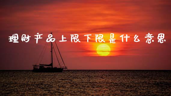 理财产品上限下限是什么意思_https://m.fansifence.com_消费金融_第1张
