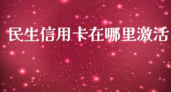民生信用卡在哪里激活_https://m.fansifence.com_公募基金_第1张