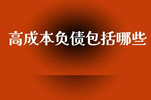 高成本负债包括哪些_https://m.fansifence.com_个股行情_第1张