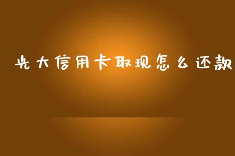 光大信用卡取现怎么还款_https://m.fansifence.com_消费金融_第1张