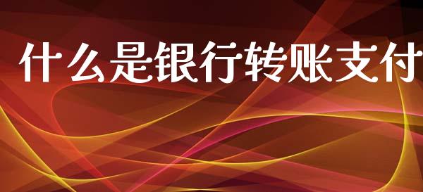 什么是银行转账支付_https://m.fansifence.com_公募基金_第1张