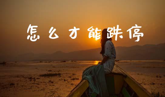 怎么才能跌停_https://m.fansifence.com_公募基金_第1张