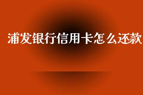 浦发银行信用卡怎么还款_https://m.fansifence.com_公募基金_第1张