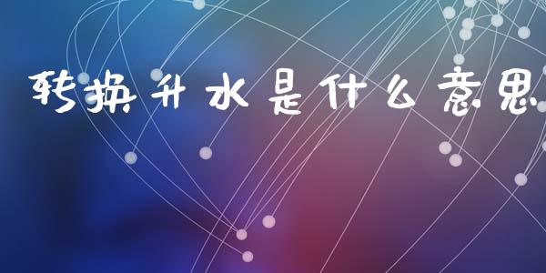 转换升水是什么意思_https://m.fansifence.com_公募基金_第1张