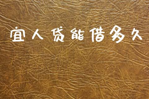 宜人贷能借多久_https://m.fansifence.com_公募基金_第1张