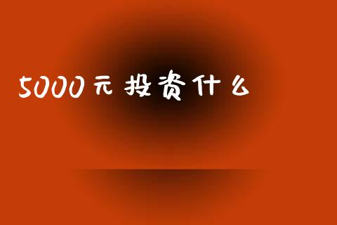 5000元投资什么_https://m.fansifence.com_消费金融_第1张