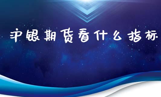 沪银期货看什么指标_https://m.fansifence.com_消费金融_第1张
