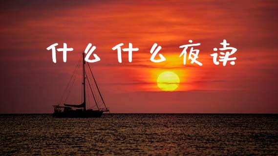 什么什么夜读_https://m.fansifence.com_贵金属行情_第1张