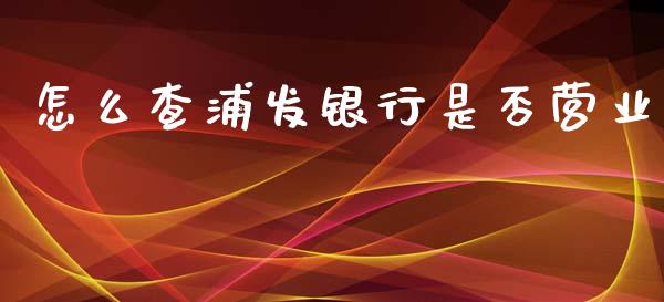 怎么查浦发银行是否营业_https://m.fansifence.com_个股行情_第1张
