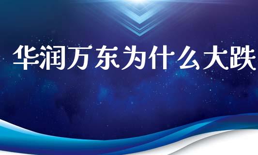 华润万东为什么大跌_https://m.fansifence.com_公募基金_第1张
