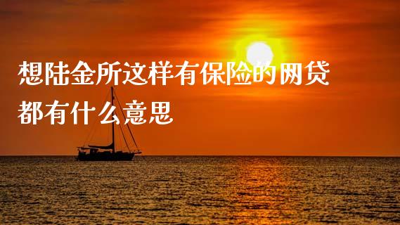 想陆金所这样有保险的网贷都有什么意思_https://m.fansifence.com_消费金融_第1张