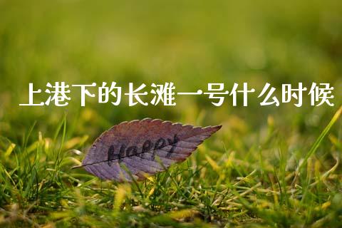 上港下的长滩一号什么时候_https://m.fansifence.com_公募基金_第1张