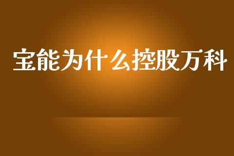 宝能为什么控股万科_https://m.fansifence.com_公募基金_第1张