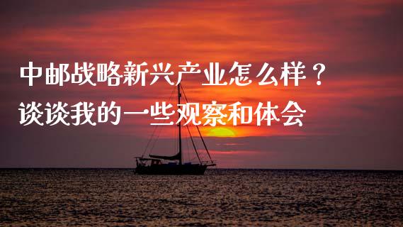 中邮战略新兴产业怎么样？谈谈我的一些观察和体会_https://m.fansifence.com_贵金属行情_第1张