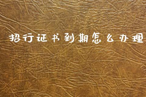 招行证书到期怎么办理_https://m.fansifence.com_贵金属行情_第1张