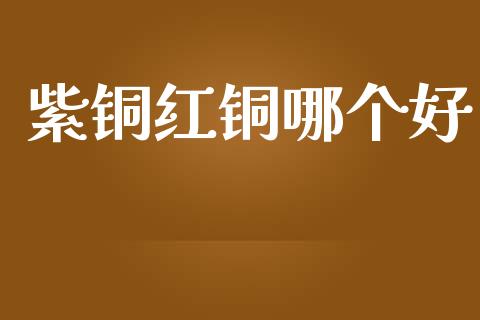紫铜红铜哪个好_https://m.fansifence.com_公募基金_第1张