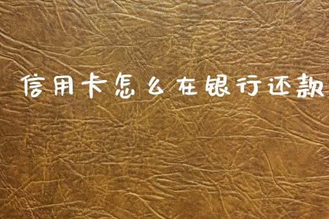 信用卡怎么在银行还款_https://m.fansifence.com_贵金属行情_第1张