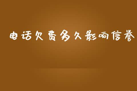 电话欠费多久影响信誉_https://m.fansifence.com_公募基金_第1张