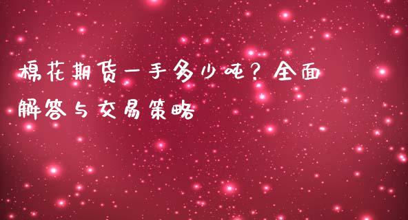 棉花期货一手多少吨？全面解答与交易策略_https://m.fansifence.com_消费金融_第1张