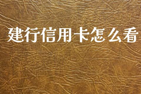 建行信用卡怎么看_https://m.fansifence.com_消费金融_第1张