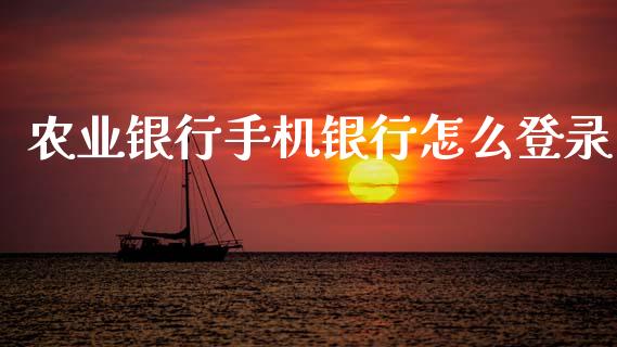 农业银行手机银行怎么登录_https://m.fansifence.com_消费金融_第1张