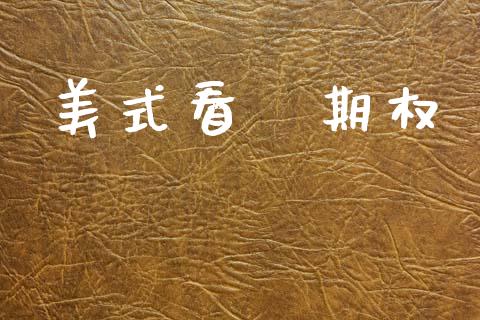 美式看漲期权_https://m.fansifence.com_消费金融_第1张
