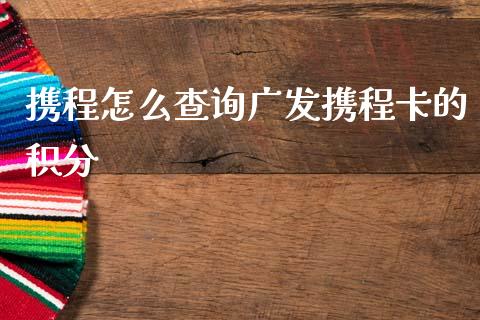 携程怎么查询广发携程卡的积分_https://m.fansifence.com_公募基金_第1张