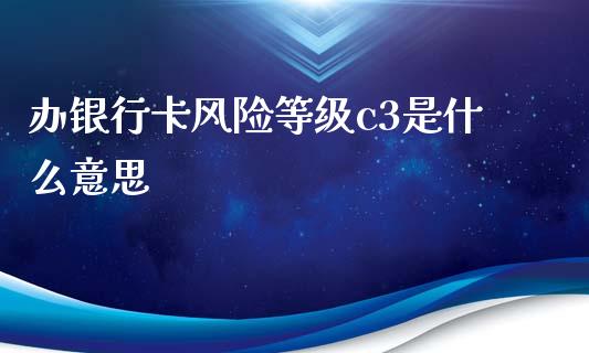 办银行卡风险等级c3是什么意思_https://m.fansifence.com_贵金属行情_第1张