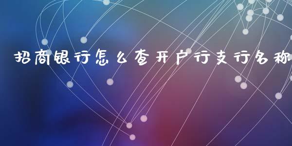 招商银行怎么查开户行支行名称_https://m.fansifence.com_贵金属行情_第1张
