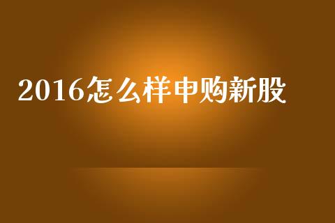 2016怎么样申购新股_https://m.fansifence.com_公募基金_第1张