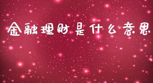金融理财是什么意思_https://m.fansifence.com_消费金融_第1张