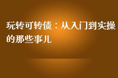 玩转可转债：从入门到实操的那些事儿_https://m.fansifence.com_消费金融_第1张