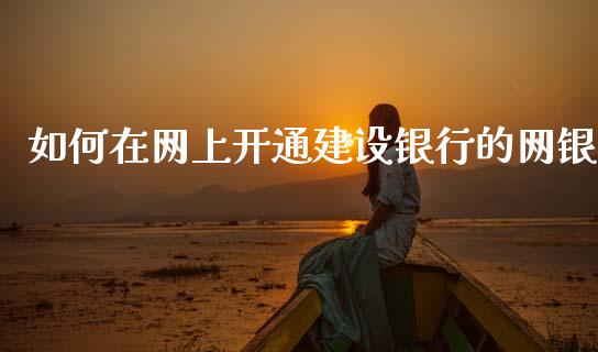 如何在网上开通建设银行的网银_https://m.fansifence.com_消费金融_第1张