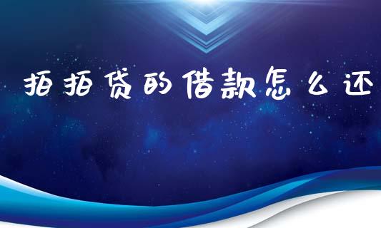 拍拍贷的借款怎么还_https://m.fansifence.com_贵金属行情_第1张