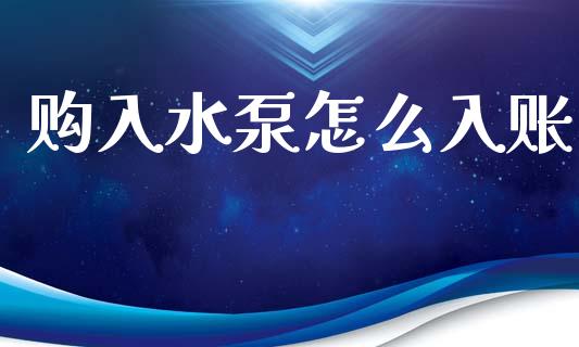 购入水泵怎么入账_https://m.fansifence.com_个股行情_第1张