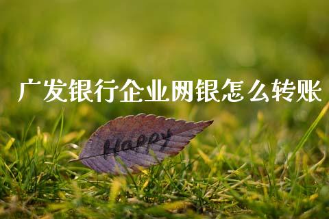 广发银行企业网银怎么转账_https://m.fansifence.com_公募基金_第1张