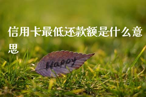 信用卡最低还款额是什么意思_https://m.fansifence.com_个股行情_第1张