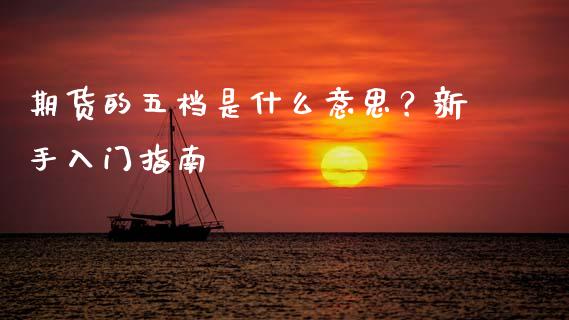 期货的五档是什么意思？新手入门指南_https://m.fansifence.com_贵金属行情_第1张