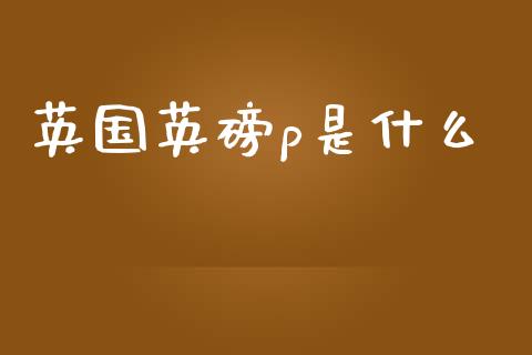 英国英磅p是什么_https://m.fansifence.com_消费金融_第1张