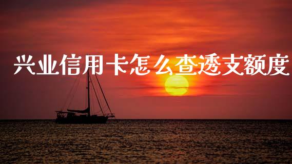 兴业信用卡怎么查透支额度_https://m.fansifence.com_个股行情_第1张