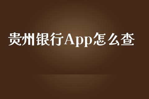 贵州银行App怎么查_https://m.fansifence.com_公募基金_第1张