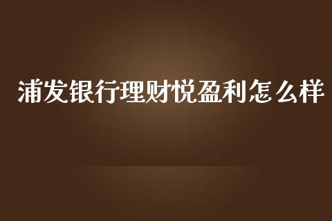 浦发银行理财悦盈利怎么样_https://m.fansifence.com_消费金融_第1张