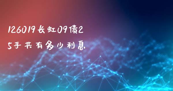 126019长虹09债25手共有多少利息_https://m.fansifence.com_公募基金_第1张