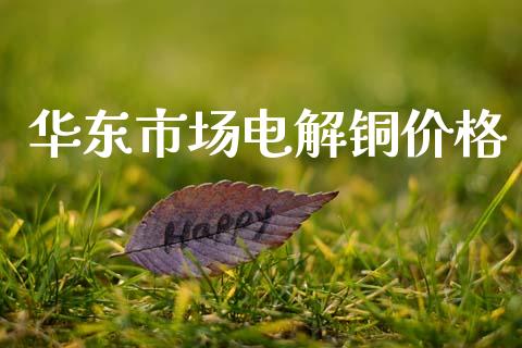 华东市场电解铜价格_https://m.fansifence.com_消费金融_第1张