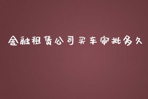 金融租赁公司买车审批多久_https://m.fansifence.com_个股行情_第1张