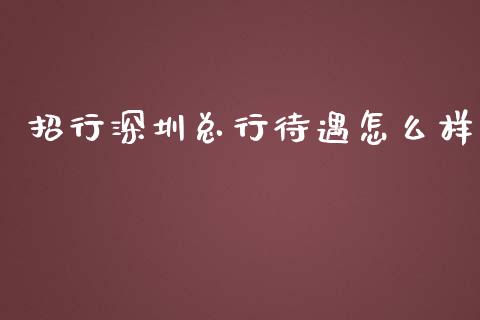 招行深圳总行待遇怎么样_https://m.fansifence.com_公募基金_第1张